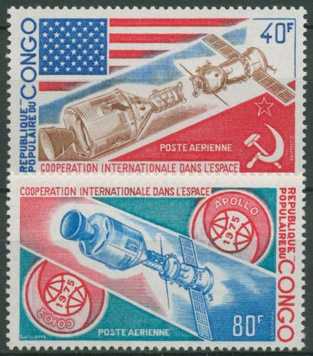 Kongo (Brazzaville) 1973 Weltraumforschung Apollo & Sojus 394/95 postfrisch