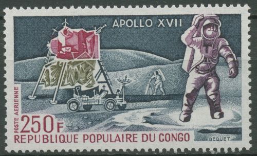 Kongo (Brazzaville) 1973 Mondlandefähre Apollo 17 Astronauten 364 postfrisch