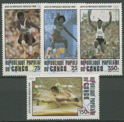 Kongo (Brazzaville) 1980 Olympiscche Sommerspiele Moskau 726/29 postfrisch