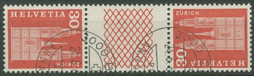 Schweiz 1960 Bauwerke Großmünster Zürich 701 Kehrdruck KZ 25 y G gestempelt