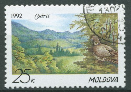 Moldawien 1992 Naturschutz Wald Taube 4 gestempelt