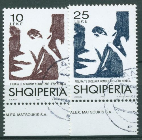 Albanien 1997 Persönlichkeiten Schriftsteller Falk Konica 2621/22 gestempelt