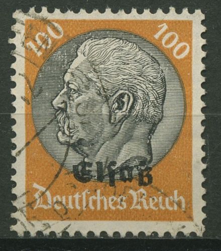 Elsass 1940 Freimarken Hindenburg mit Aufdruck Elsaß 16 gestempelt
