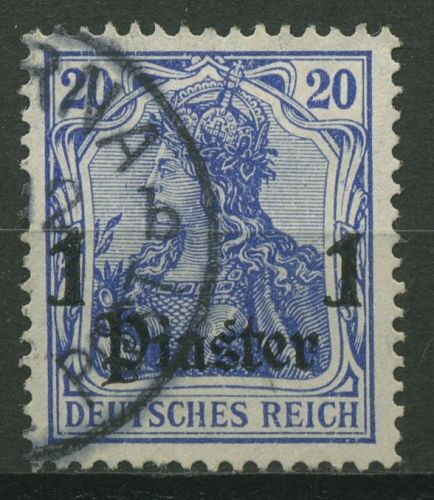 Deutsche Post in der Türkei 1905/13 Germania mit Aufdruck 38 a gestempelt