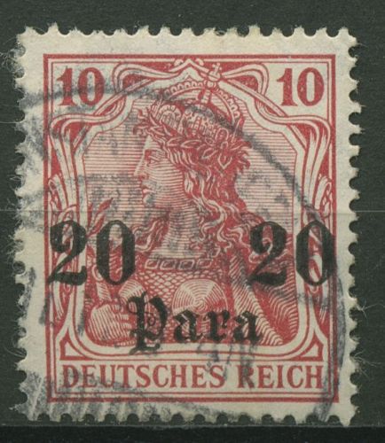 Deutsche Post in der Türkei 1905/13 Germania mit Aufdruck 37 a gestempelt