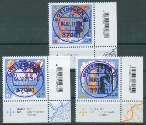 Bund 2021 Grimms Märchen 3585/87 Ecke 4 mit TOP-Stempel (E4116)
