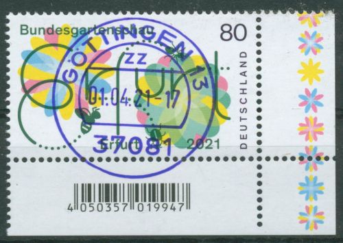Bund 2021 Bundesgartenschau Erfurt 3600 Ecke 4 mit TOP-Stempel (E4125)