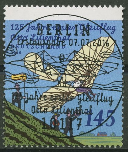 Bund 2016 Otto Lilienthal Rollenmarke mit rückseitiger Nr. 3254 R ESST BERLIN