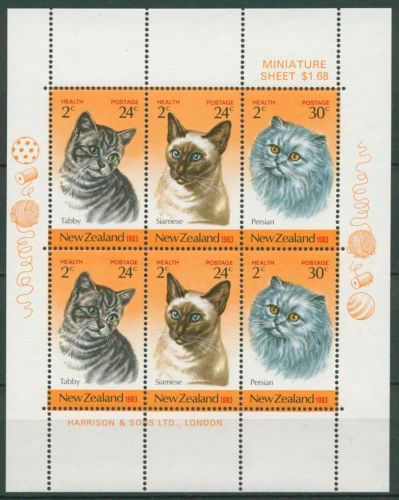Neuseeland 1983 Gesundheit Katzen Siam Perser 878/80 K postfrisch (C25849)