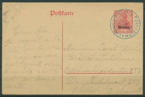 Etappengebiet West 1917 Postkarte P 3 gebraucht (X41129)