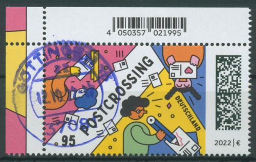 Bund 2022 Postcrossing 3722 Ecke 1 gestempelt (E4247)