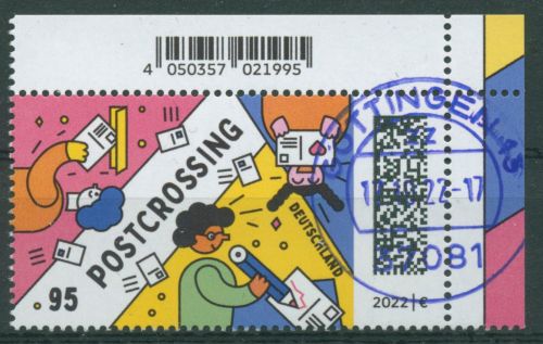 Bund 2022 Postcrossing 3722 Ecke 2 gestempelt (E4248)