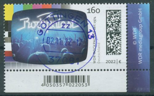 Bund 2022 Fernsehserie "Rockpalast" 3725 Ecke 4 mit TOP-Stempel (E4252)