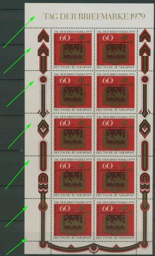 Bund 1979 Tag der Briefmarke Kleinbogen ÜBERBREITE! 1023 K postfrisch (SG80279)