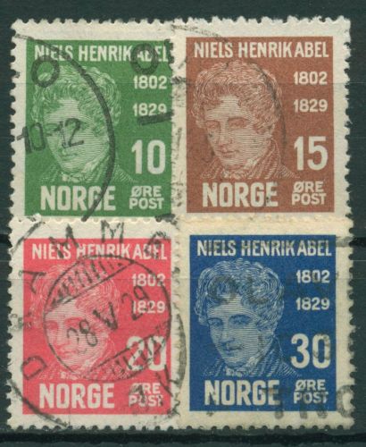 Norwegen 1929 Persönlichkeiten Mathematiker Niels Henrik Abel 150/53 gestempelt