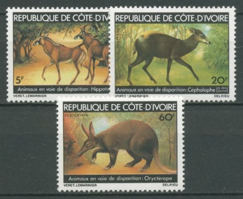 Elfenbeinküste 1979 Seltene Tiere Erdferkel Rappenantilope 597/99 postfrisch