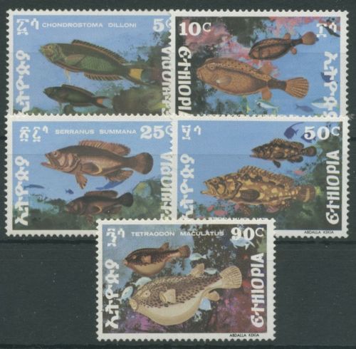 Äthiopien 1978 Fische Kofferfisch Kugelfisch Zackenbarsch 955/59 postfrisch