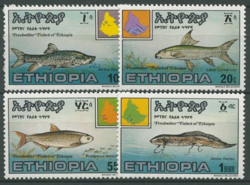 Äthiopien 1985 Süßwasserfische 1204/07 postfrisch