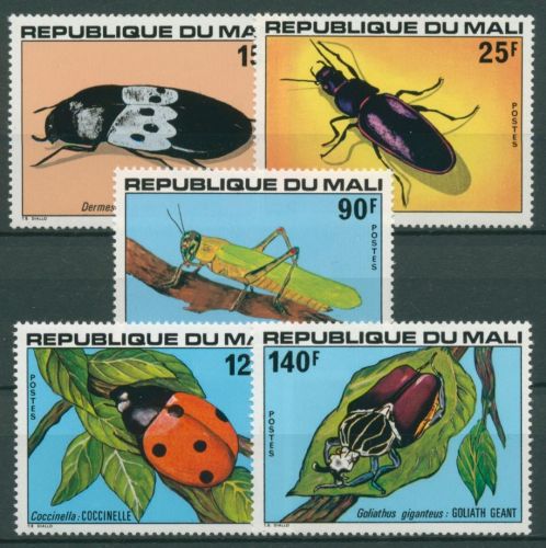Mali 1978 Insekten Käfer Heuschrecke 648/52 postfrisch