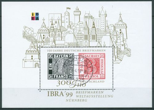 Bund 1999 IBRA Nürnberg Block 46 mit TOP-Stempel (C98781)
