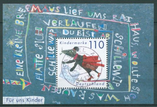 Bund 1999 Für uns Kinder Maus Brief Block 51 mit TOP-Stempel (C98806)