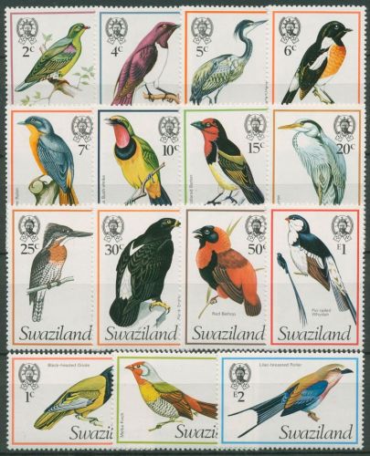 Swaziland 1976 Vögel Eisvogel Kaffernadler Gabelracke 234/48 postfrisch