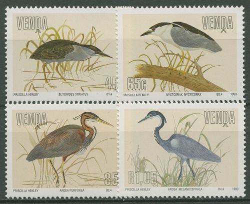 Venda 1993 Vögel Reiher Nachtreiher Purpurreiher 254/57 postfrisch