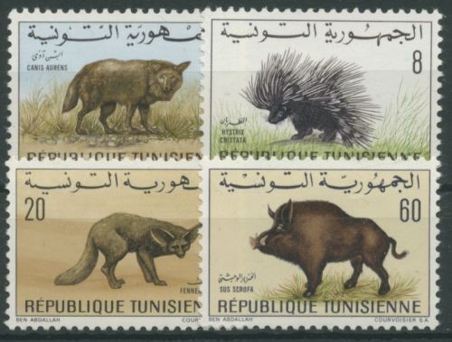 Tunesien 1968 Einheimische Jagdtiere Wildschwein Wüstenfuchs 707/10 postfrisch