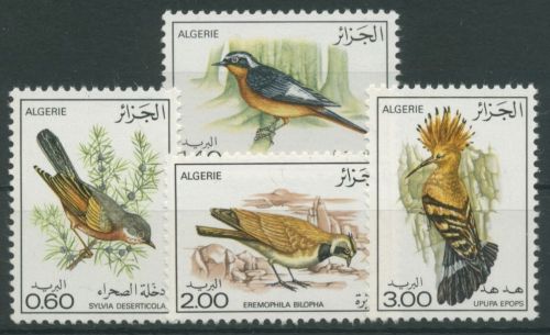 Algerien 1977 Vögel Wiedehopf Ohrenlerche Atlasgrasmücke 705/08 postfrisch
