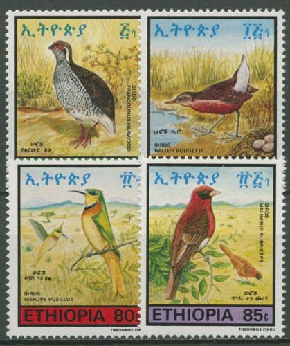 Äthiopien 1985 Vögel Frankolin Wasserralle Spint 1196/99 postfrisch