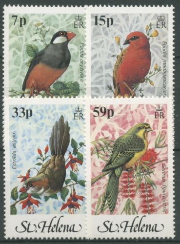 St. Helena 1983 Vögel Reisfink Wellenastrild Girlitz 383/86 postfrisch