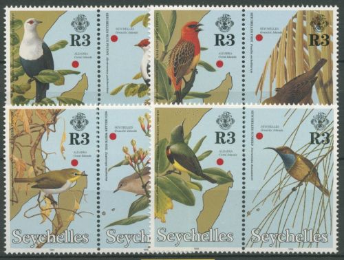 Seychellen 1996 Vögel Meisterweber Fruchttaube 809/16 ZD postfrisch