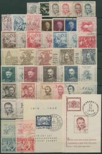 Tschechoslowakei 1948 Jahrgang komplett (529/61,Block10/11) gestempelt (SG62025)