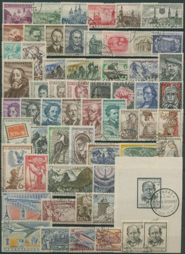 Tschechoslowakei 1957 Jahrgang komplett (998/1057,Block 17) gestempelt (SG62034)