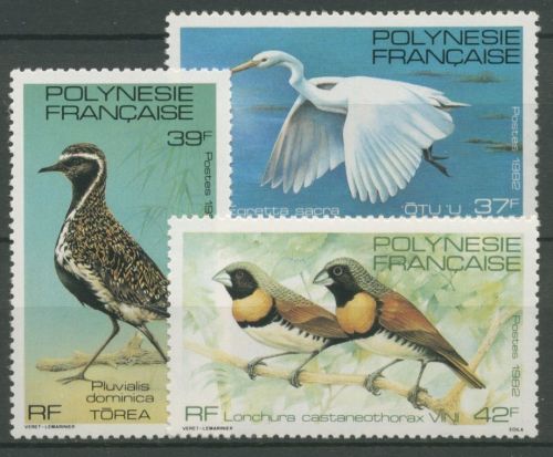 Französisch-Polynesien 1982 Vögel Riffreiher Goldregenpfeiffer 362/64 postfrisch