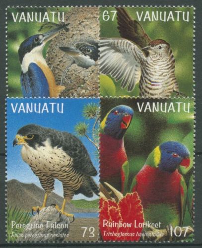 Vanuatu 1999 Vögel Wanderfalke Eisvogel Allfarblori 1081/84 postfrisch