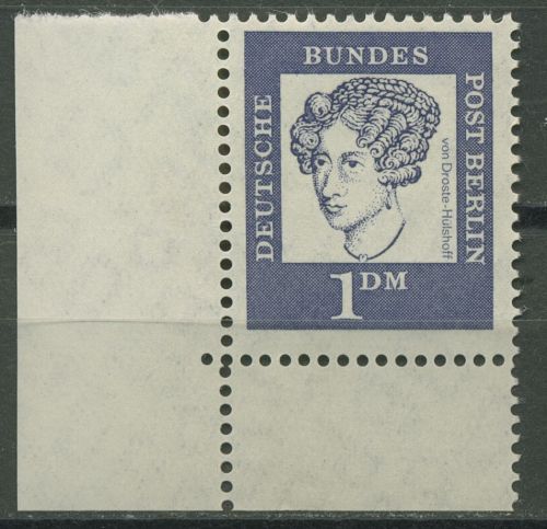 Berlin 1961 Bed. Deutsche: Droste-Hülshoff 212 Ecke 3 postfrisch