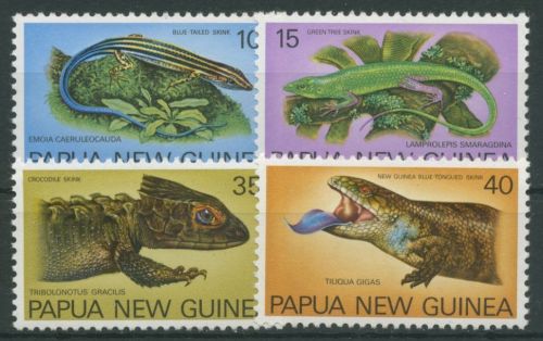 Papua Neuguinea 1978 Reptilien Skinks 337/40 postfrisch