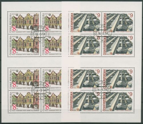Tschechische Republik 1994 Schöne Heimat Hausfassaden 39/40 K gestempelt(C66509)