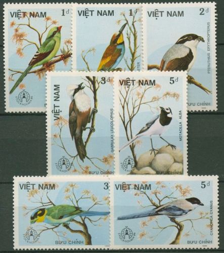 Vietnam 1986 STOCKHOLMIA Vögel Bienenfresser Bachstelze 1703/09 ungebraucht o.G.