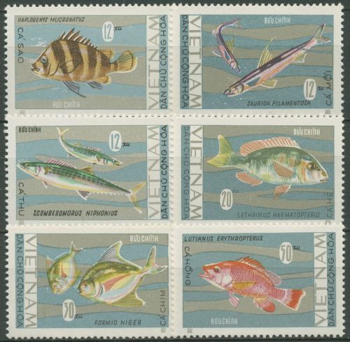 Vietnam Nord 1967 Tiere Fische 485/90 A ungebraucht o.G.