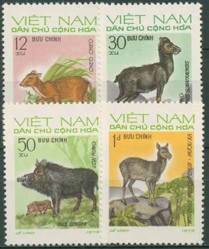 Vietnam 1973 Wildtiere Kantschil Serau Moschustier 731/34 A ungebraucht o.G.