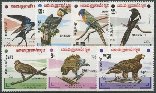 Kambodscha 1983 Vögel Adler Schwalbe Geier 503/09 postfrisch