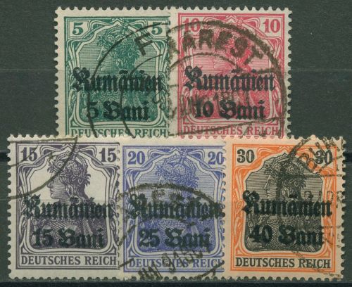 Militärverwaltung in Rumänien 1918 Germania mit Aufdruck 8/12 gestempelt