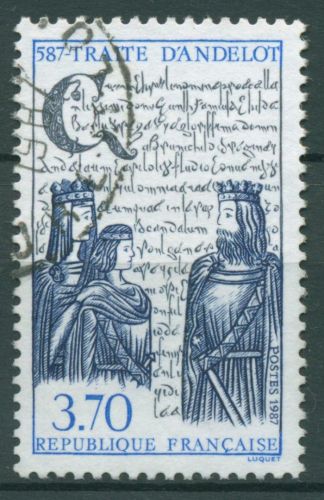 Frankreich 1987 Vertrag von Andelot Könige 2635 gestempelt