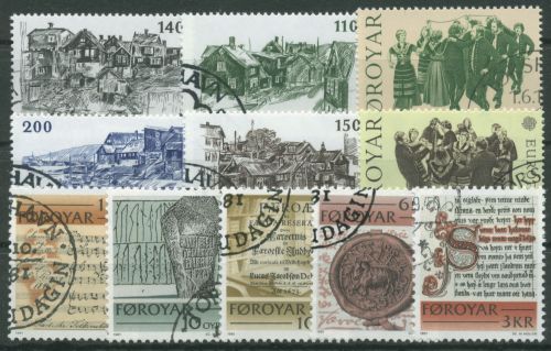 Färöer 1981 kompletter Jahrgang (59/69) gestempelt (G17802)