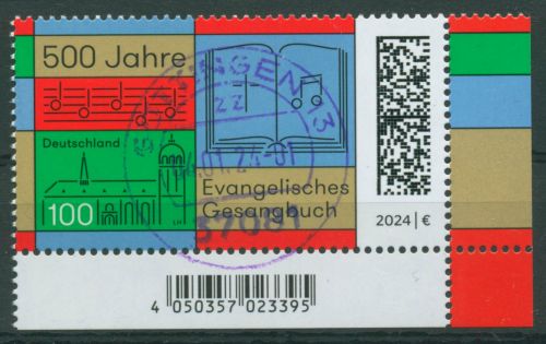 Bund 2024 Evangelisches Gesangbuch 3809 Ecke 4 mit TOP-Stempel (E4034)