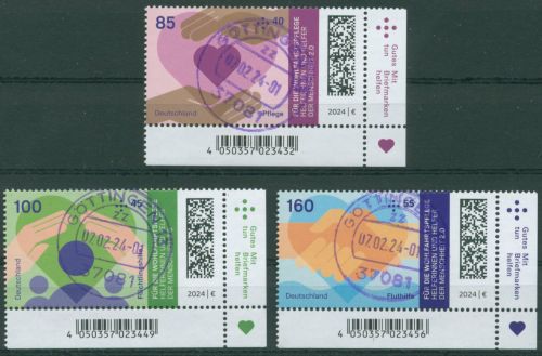 Bund 2024 Helfer der Menschheit 3811/13 Ecke 4 mit TOP-Stempel (E4036)