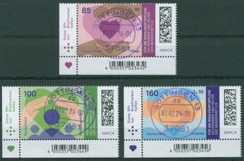 Bund 2024 Helfer der Menschheit 3811/13 Ecke 3 mit TOP-Stempel (E4035)