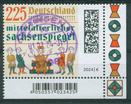 Bund 2024 Sachsenspiegel 3815 Ecke 4 mit TOP-Stempel (E4039)